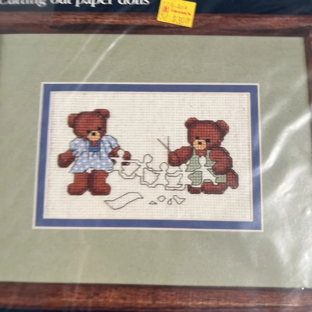 Dale Burdett Country Cross Stitch Kit Cutting Out Paper Dolls Vintage‎ 1985 NEW